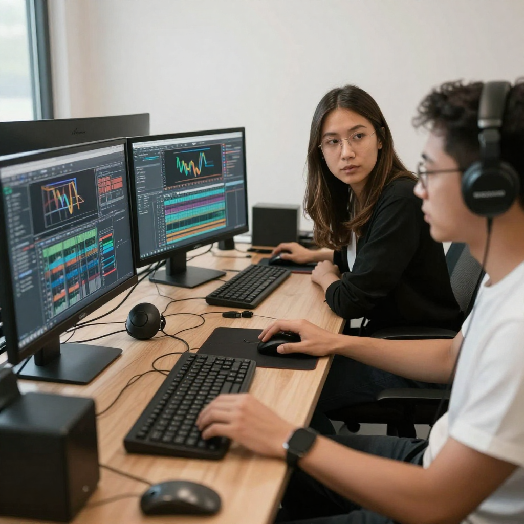 Music curation team at work